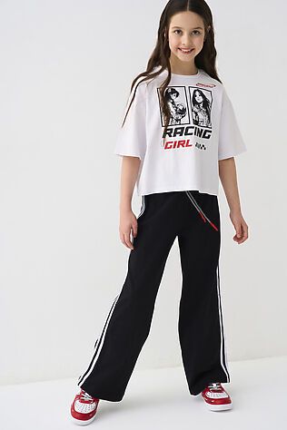 PLAYTODAY Комплект трикотажный для девочек: фуфайка (футболка), брюки #1240270