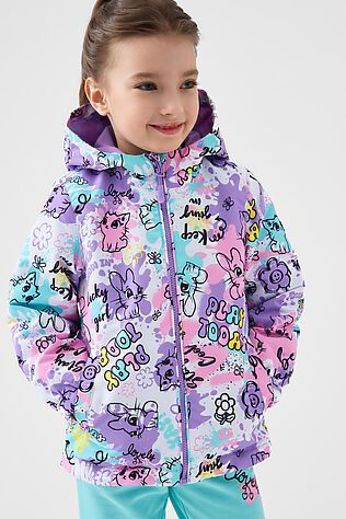 PLAYTODAY Куртка текстильная с полиуретановым покрытием для девочек (ветровка) #1240298