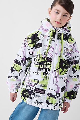 PLAYTODAY Куртка текстильная с полиуретановым покрытием для девочек (ветровка) #1240308