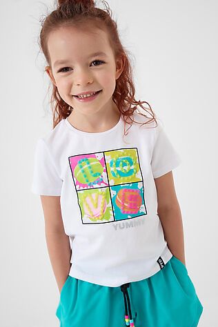 PLAYTODAY Комплект трикотажный для девочек: фуфайка (футболка), шорты #1240325