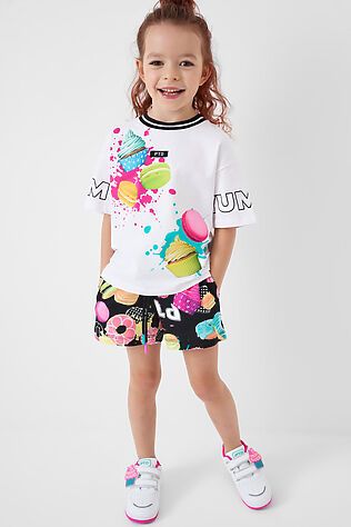 PLAYTODAY Комплект трикотажный для девочек: фуфайка (футболка), шорты #1240326