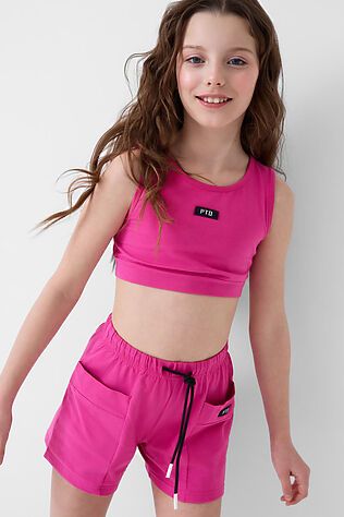 PLAYTODAY Комплект трикотажный для девочек: топ, шорты #1240336