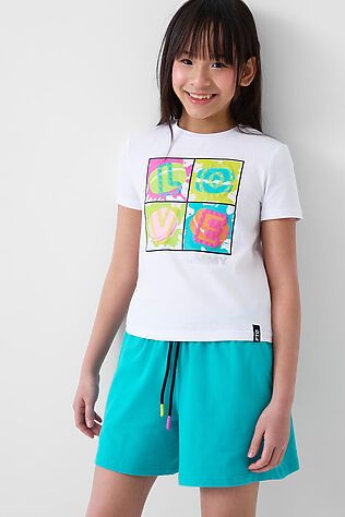 PLAYTODAY Комплект трикотажный для девочек: фуфайка (футболка), шорты #1240342