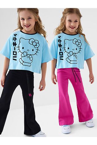 PLAYTODAY Брюки трикотажные для девочек, 2 пары в комплекте #1240801