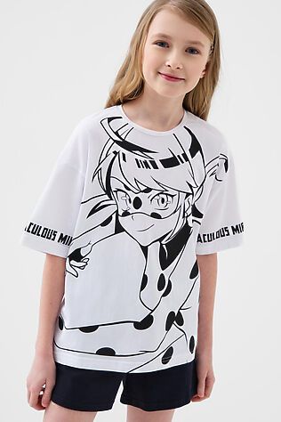 PLAYTODAY Комплект трикотажный для девочек: фуфайка (футболка), шорты #1241358