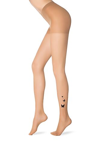 CONTE ELEGANT CONTE BUTTERFLY Прозрачные Колготки женские с тату-рисунком #1241889
