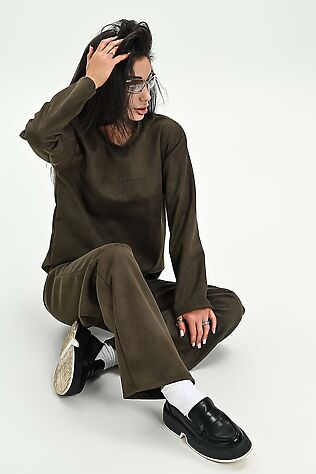 НАТАЛИ Свитшот из мягкой эко замши #1241986