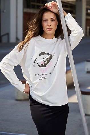 НАТАЛИ Лонгслив оверсайз с принтом #1242041