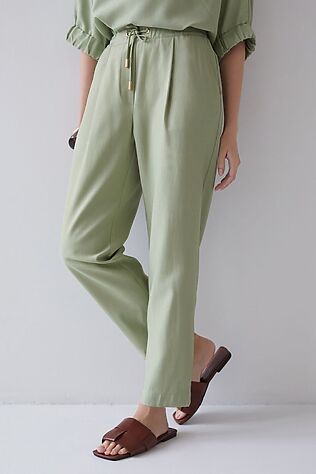 VILATTE Брюки бананы с поясом на резинке из плотного лиоцелла #1242723