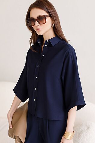 VILATTE Блузка с широкими рукавами 3/4 из плотного лиоцелла #1242733