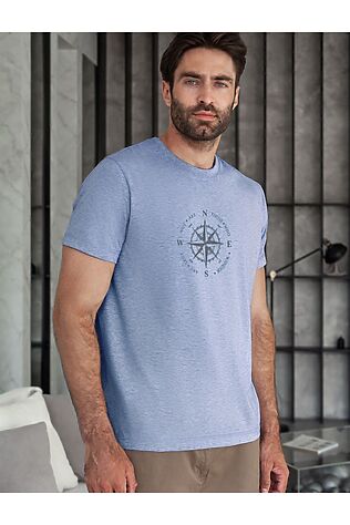 VILATTE Футболка полуприлегающего кроя с принтом из премиального хлопка #1242757