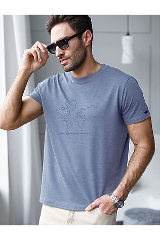 VILATTE Футболка полуприлегающего кроя с принтом из премиального хлопка #1242758