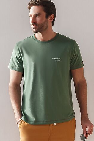 VILATTE Футболка полуприлегающего кроя с принтом из премиального хлопка #1242759