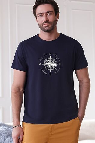 VILATTE Футболка полуприлегающего кроя с принтом из премиального хлопка #1242760