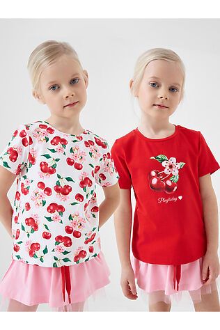 PLAYTODAY Фуфайка трикотажная для девочек (футболка), 2 шт в комплекте #1242814