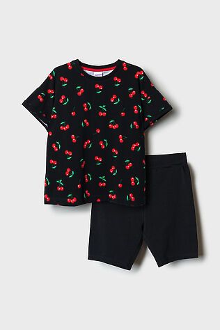 PLAYTODAY Комплект трикотажный для девочек: брюки (легинсы укороченные), фуфайка (футболка) #1242847