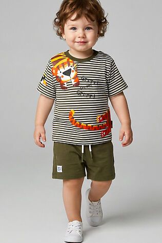 PLAYTODAY Комплект детский трикотажный для мальчиков: джемпер (футболка), шорты #1243229