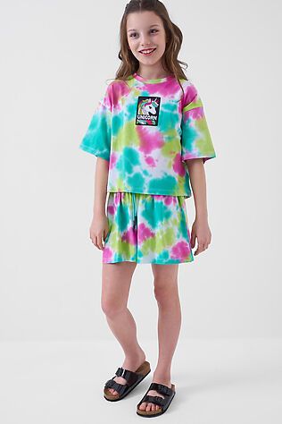 PLAYTODAY Комплект трикотажный для девочек: фуфайка (футболка), шорты #1243353