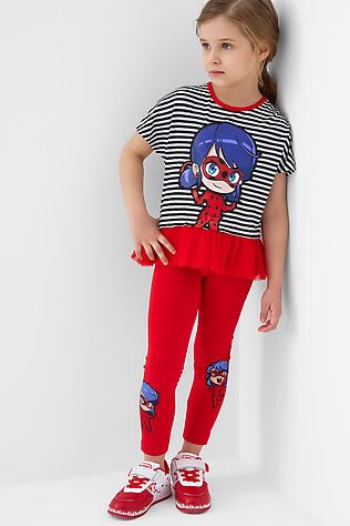 PLAYTODAY Комплект трикотажный для девочек: джемпер (футболка), брюки (легинсы) #1243356