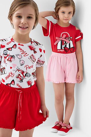 PLAYTODAY Шорты трикотажные для девочек, 2 шт в комплекте #1243358