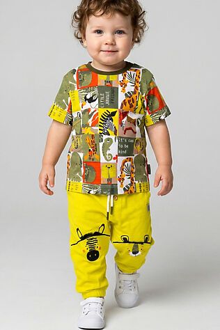 PLAYTODAY Комплект детский трикотажный для мальчиков: джемпер (футболка), брюки #1243360