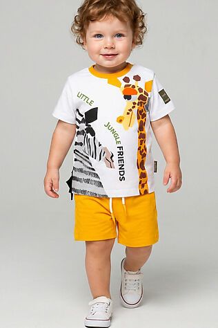 PLAYTODAY Комплект детский трикотажный для мальчиков: джемпер (футболка), шорты #1243361