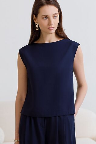 VILATTE Топ c вырезом лодочка из плотного лиоцелла #1243872