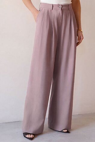 VILATTE Брюки палаццо с защипами из плотного лиоцелла #1243874