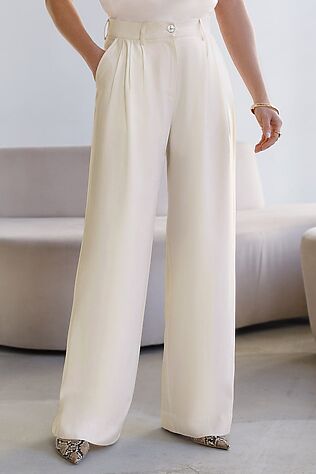 VILATTE Брюки палаццо с защипами из плотного лиоцелла #1243876