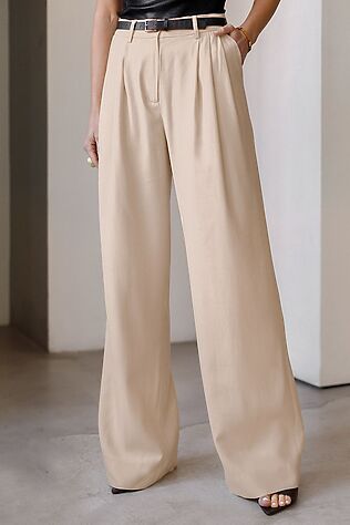 VILATTE Брюки палаццо с защипами из плотного лиоцелла #1243877