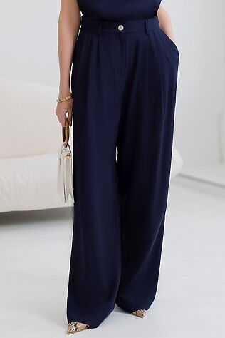 VILATTE Брюки палаццо с защипами из плотного лиоцелла #1243878