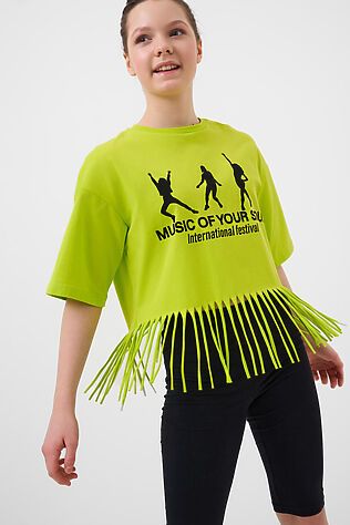 PLAYTODAY Комплект трикотажный для девочек: джемпер (футболка), брюки (легинсы укороченные) #1243949