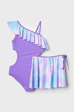 PLAYTODAY Комплект трикотажный для девочек: купальник, юбка #1244199