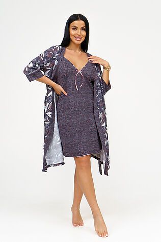 НАТАЛИ Пеньюар с сорочкой Мимоза #1244322