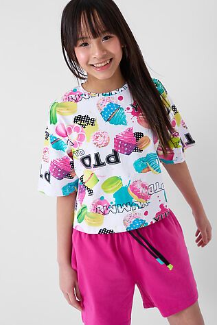 PLAYTODAY Комплект трикотажный для девочек: фуфайка (футболка), шорты #1244406