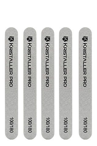 KRISTALLER Kristaller Пилка маникюрная на деревянной основе тонкая, 100/180 грит, 13 см, 50 шт. #1244580