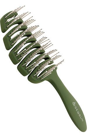 KRISTALLER Dewal Щетка для волос туннельная с нейлоновой щетиной, 12 рядов, зелёный #1244584