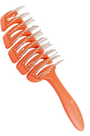 KRISTALLER Dewal Щетка для волос туннельная с нейлоновой щетиной, 12 рядов, оранжевый #1244588