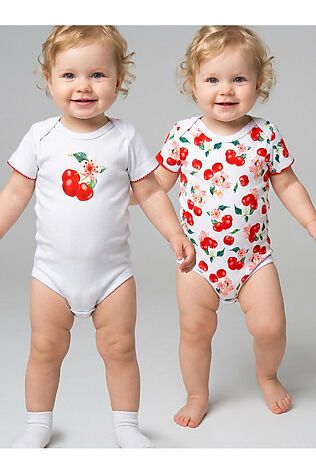 PLAYTODAY Боди детское трикотажное для девочек, 2 шт в комплекте #1244595