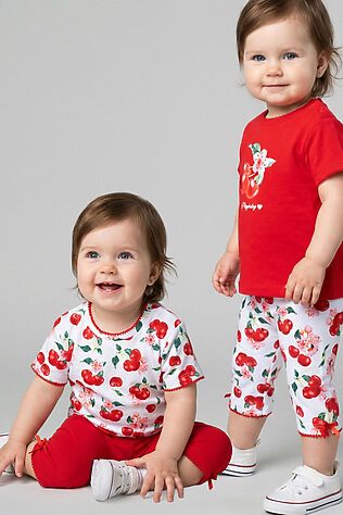 PLAYTODAY Брюки детские трикотажные для девочек (легинсы укороченные), 2 пары в комплекте #1244597