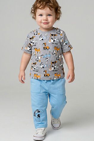 PLAYTODAY Комплект детский трикотажный для мальчиков: джемпер (футболка), брюки #1244853