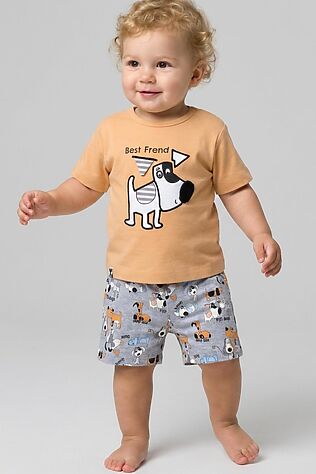 PLAYTODAY Комплект детский трикотажный для мальчиков: джемпер (футболка), шорты #1244856