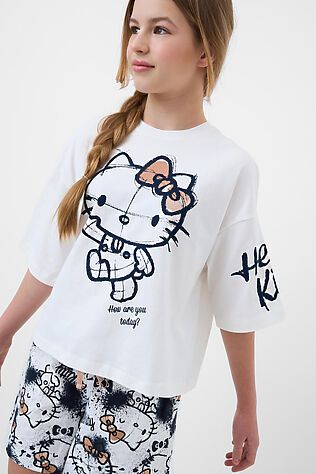 PLAYTODAY Комплект трикотажный для девочек: фуфайка (футболка), шорты #1245146