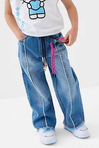 PLAYTODAY Брюки текстильные джинсовые для девочек #1245311