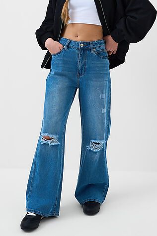 PLAYTODAY Брюки текстильные джинсовые для девочек #1245314