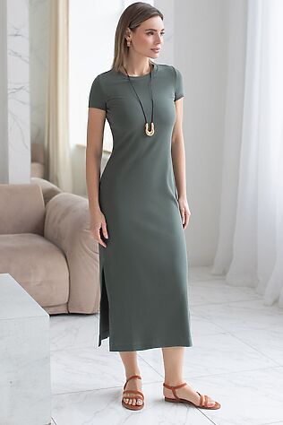 VILATTE Платье из трикотажа в широкий рубчик #1245403