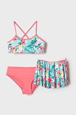 PLAYTODAY Комплект трикотажный для девочек: купальный костюм, юбка #1245433