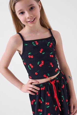 PLAYTODAY Комплект трикотажный для девочек: топ, шорты #1245886