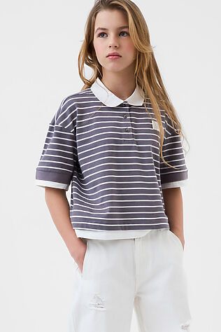 PLAYTODAY Джемпер трикотажный с воротником поло для девочек #1246155