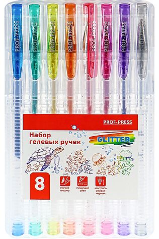 НАТАЛИ Набор ручек гелевых с блестками GLITTER (НР-4739) #911909